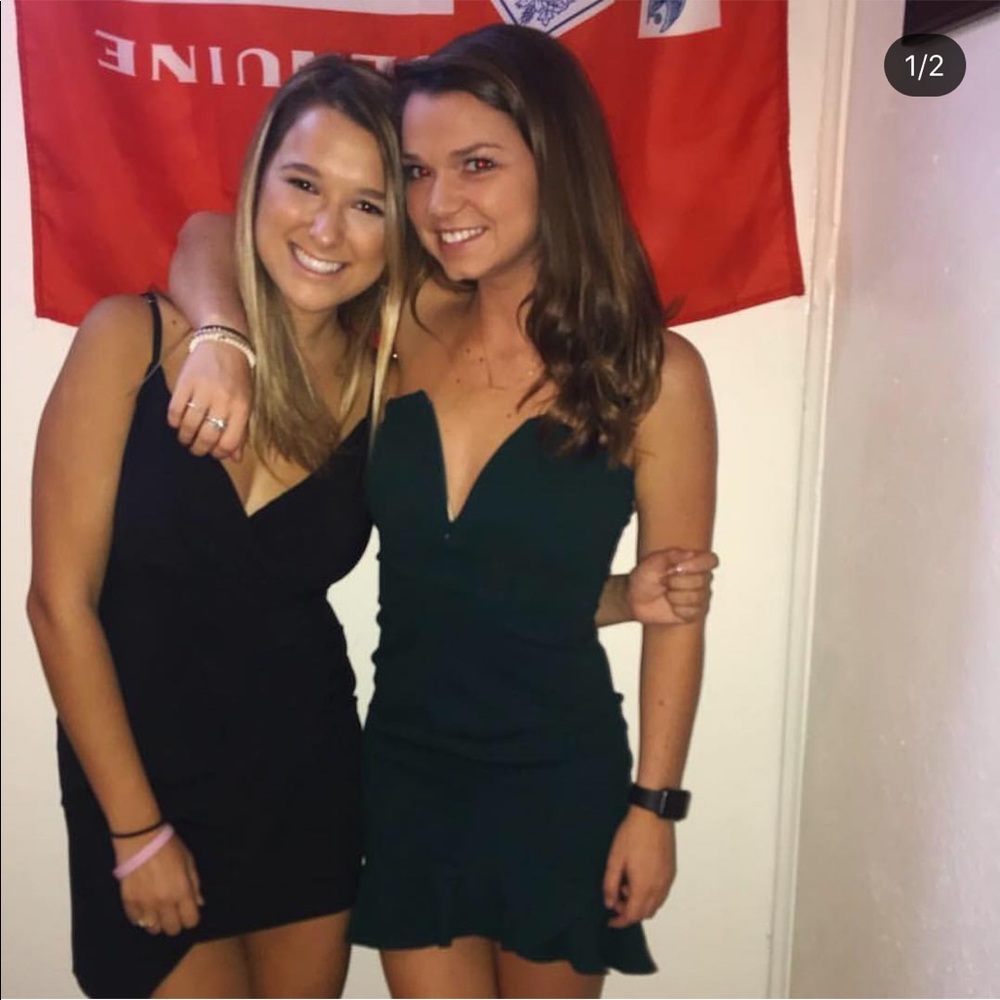 Strapless Hunter Green Cocktail Dress